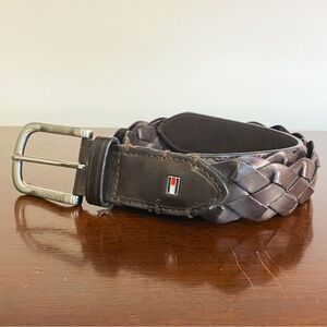 Tommy Hilfiger Braided Leather Belt - Dark Brown